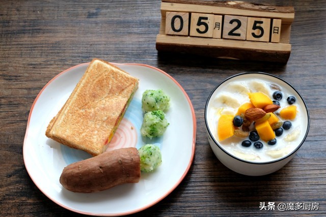 29天早餐分享，一人份，有荤有素有粗粮，天天这么吃，还能掉体重