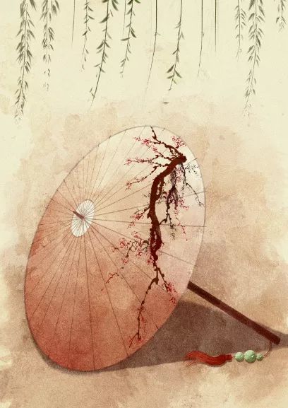 古风美物插画 | 裁为合欢扇，团团似明月