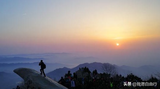 春暖花开阴霾散，清明赏樱登泰山。