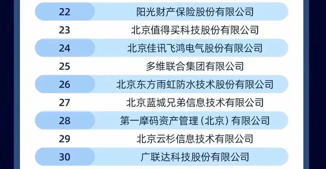 Blued母公司蓝城兄弟入选北京民营企业百强榜单