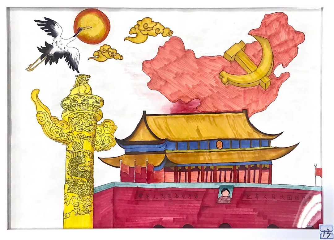 同心向党 献礼祖国 | 潍坊恒德实验学校举办喜迎国庆主题画展