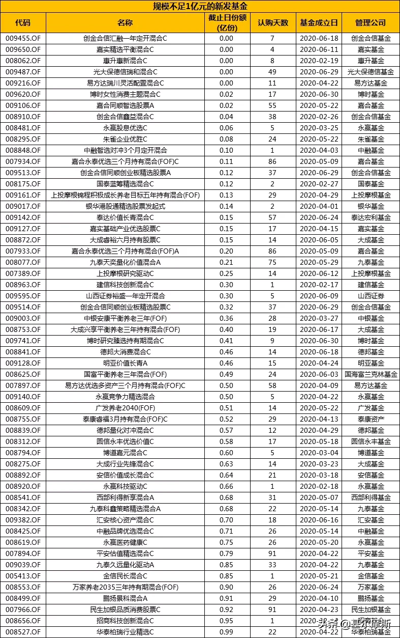 2020上半年公募权益新发，74家，旱的旱死，涝的