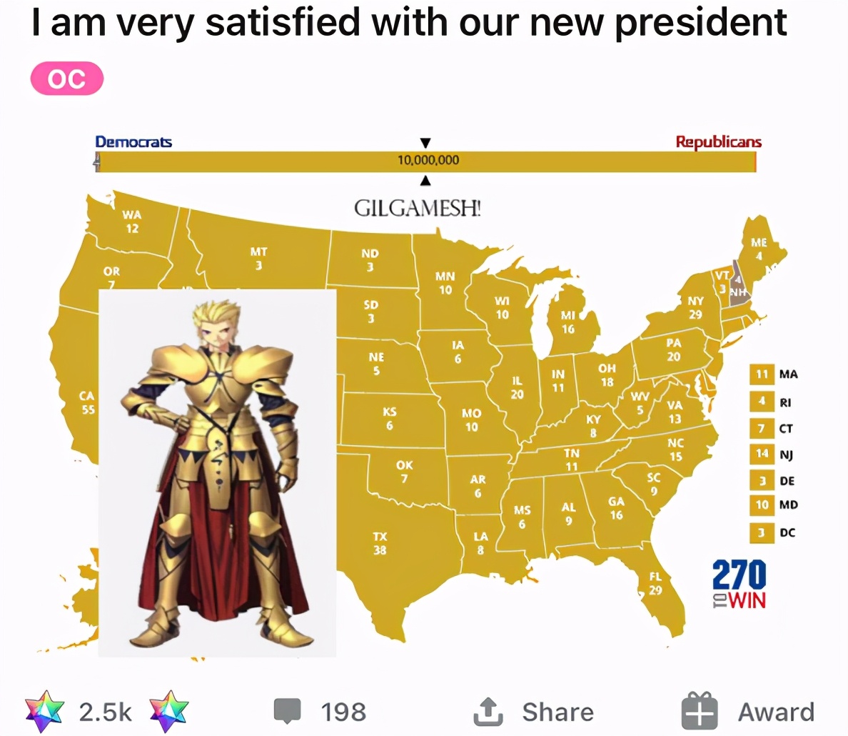 國外網友自製FGO版美國大選，現實版三王會談拉選票，尼祿亂入