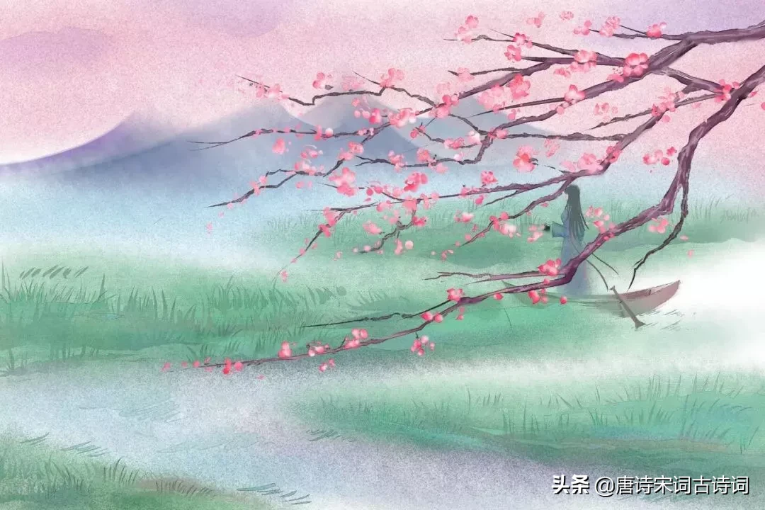 关于桃花的古诗名句:竹外桃花三两枝，春江水暖鸭先知图片