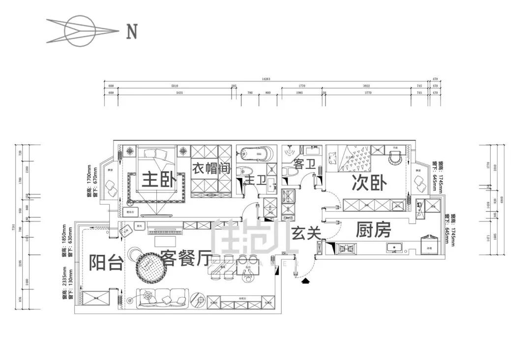 90㎡精抠每1mm，一厅四用+双厨双卫，最适合中国有娃家庭