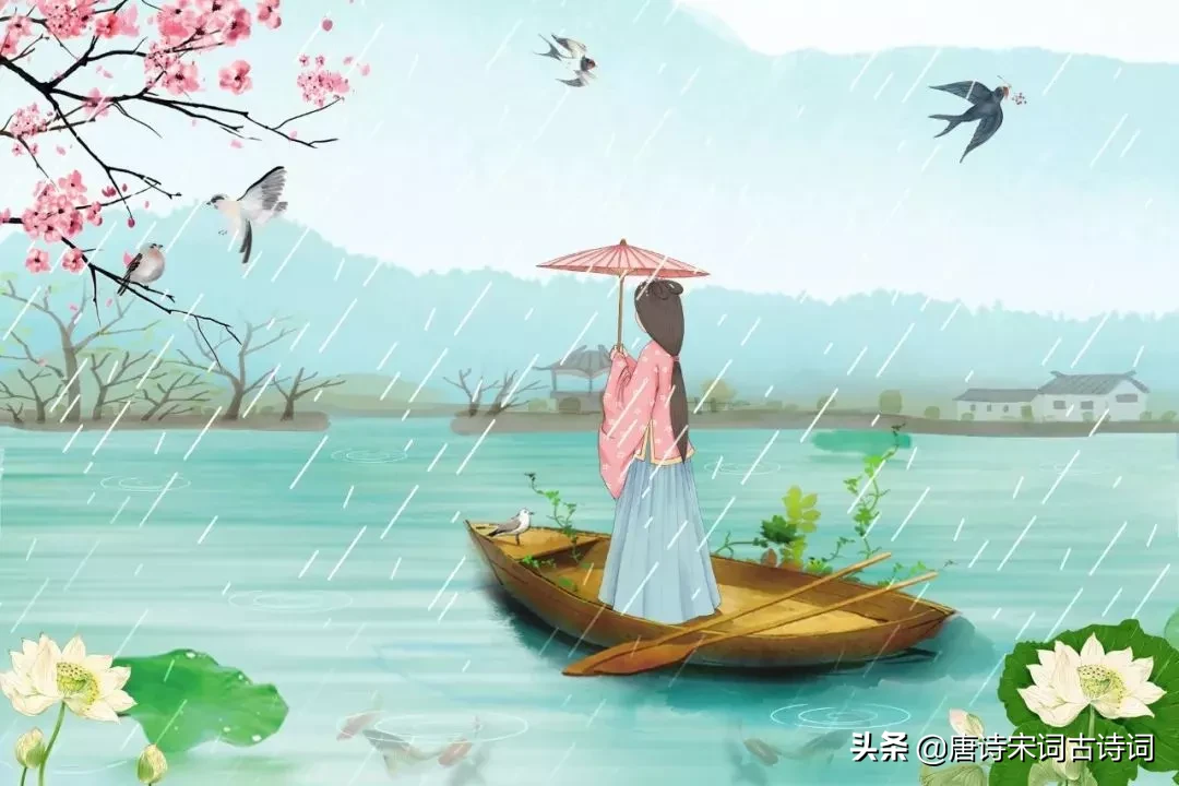 关于桃花的古诗名句:竹外桃花三两枝，春江水暖鸭先知图片