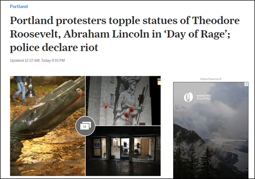 林肯罗斯福雕像为何被推倒？美国警方为何不敢对示威者动手了？
