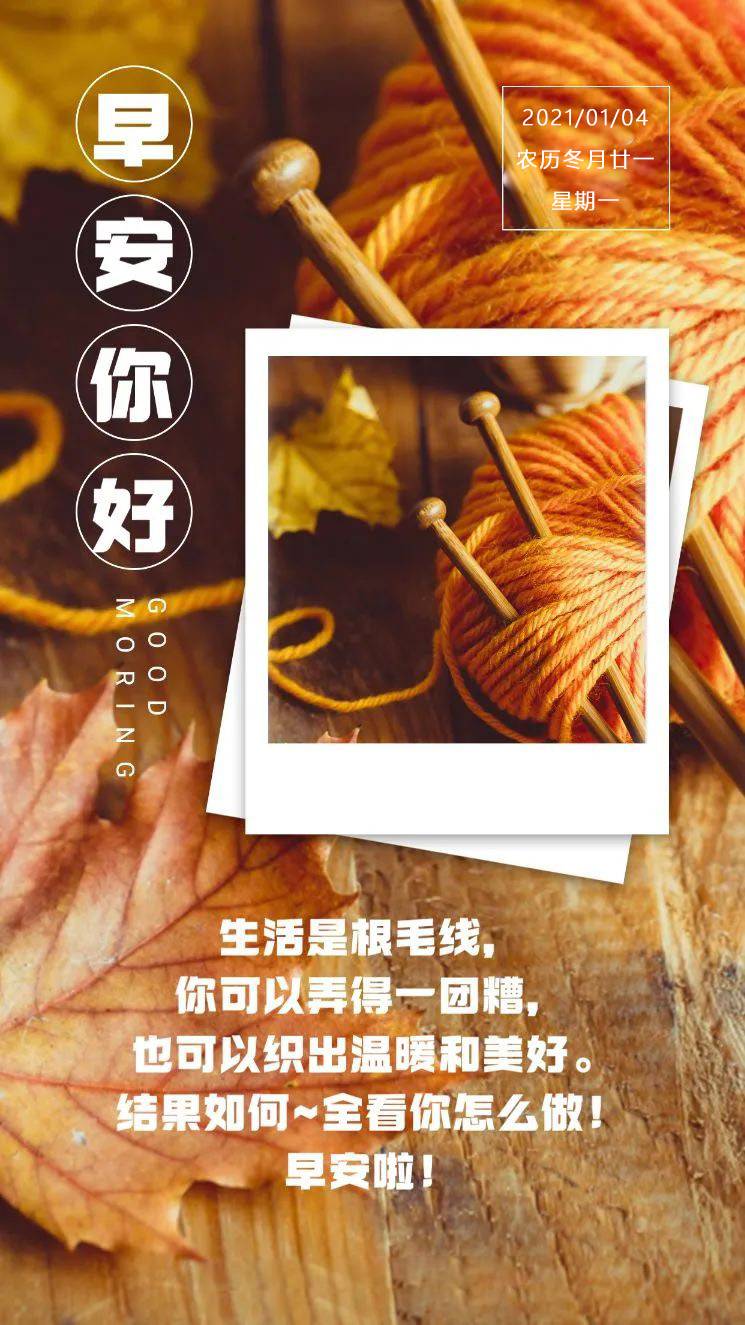 新的一周早安正能量阳光图片语录1月4励志日签带字简单共勉