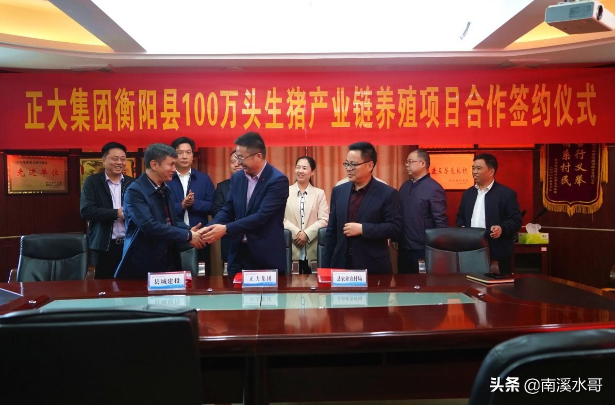 衡阳县城建投与正大集团100万头生猪产业链养殖项目成功签约