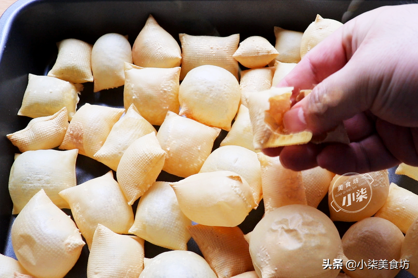 图片[10]-干豆腐一个神奇做法 盐水里一泡 不炒不油炸 个个鼓大泡 酥脆-起舞食谱网