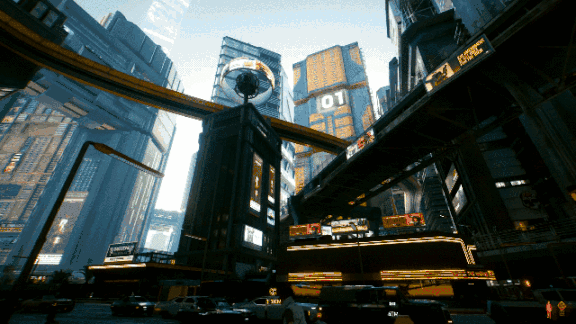 在赛博朋克2077里用延迟摄影记录夜之城