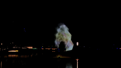 3D水幕投影秀上演震撼视觉盛宴，玉湖美景刷爆朋