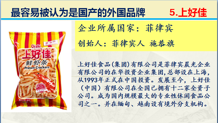 商品无国界,企业是有国界的。最容易被误认为是国产的外国企业(图6) 商品无国界,企业是有国界的。最容易被误认为是国产的外国企业