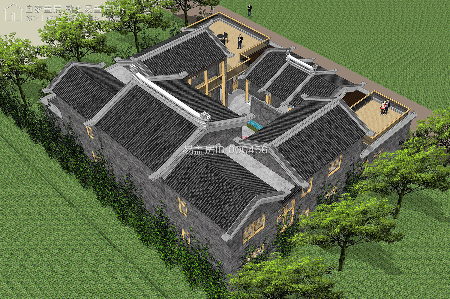 建了不虧的仿古四合院，青磚和木材的使用讓設(shè)計(jì)更為古色古香