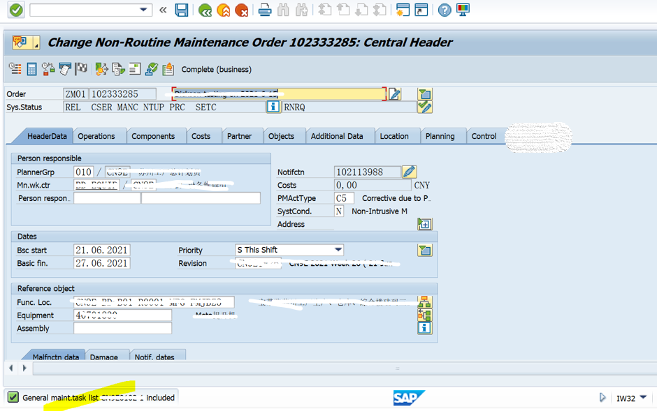 SAP PM 初级系列12 – 为维修工单关联Task List