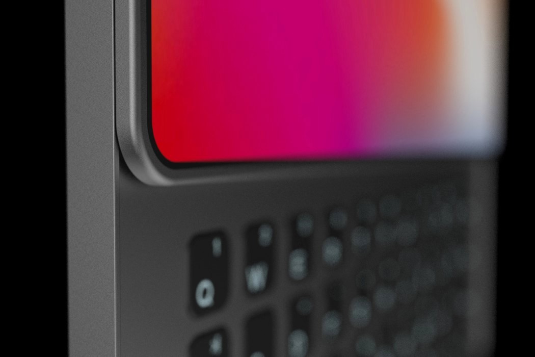 iPhone13Pro渲染图：全尺寸侧滑键盘，碳纤维机身配砍刘海4K屏