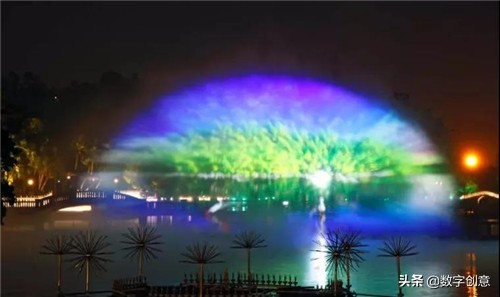 3D水幕投影秀上演震撼视觉盛宴，玉湖美景刷爆朋