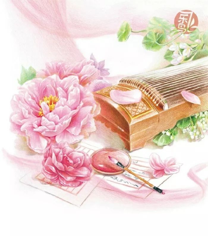 古风美物插画 | 裁为合欢扇，团团似明月