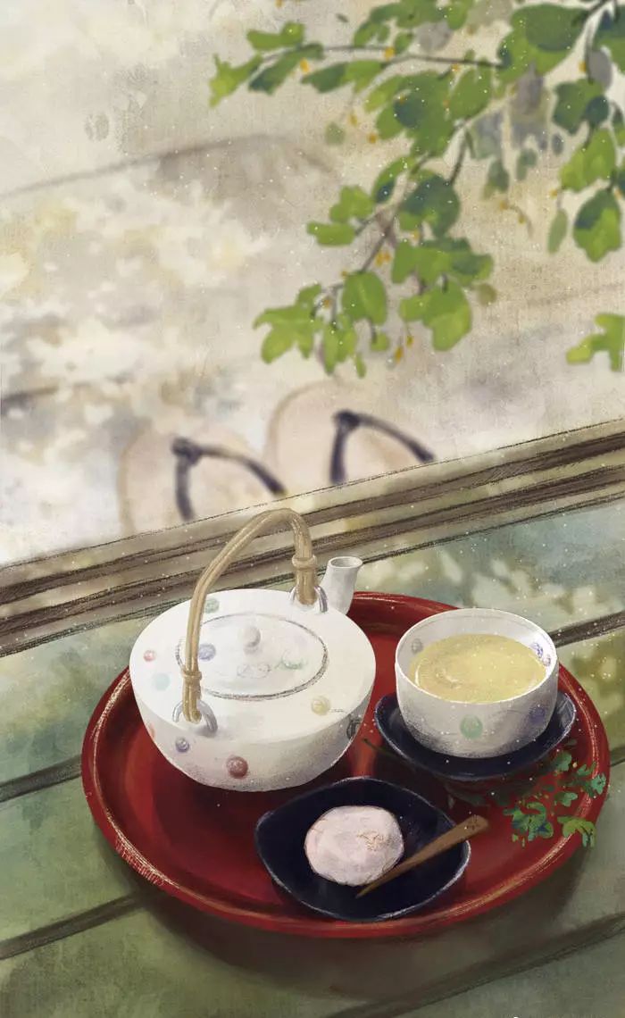 古风美物插画 | 裁为合欢扇，团团似明月