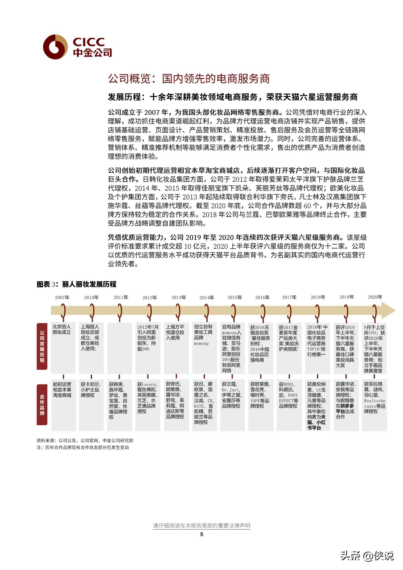 丽人丽妆研究报告：行业领先的化妆品电商零售服务商