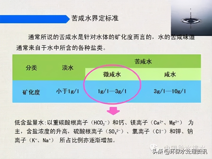 苦咸水处理工艺生产性试验总结