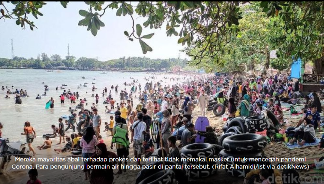 印尼多地海滩人潮汹涌