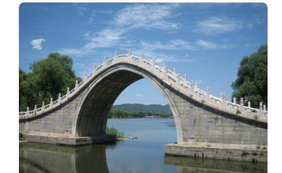 描写桥的唯美诗句:桥成汉渚星波外，人在鸾歌凤舞前图片