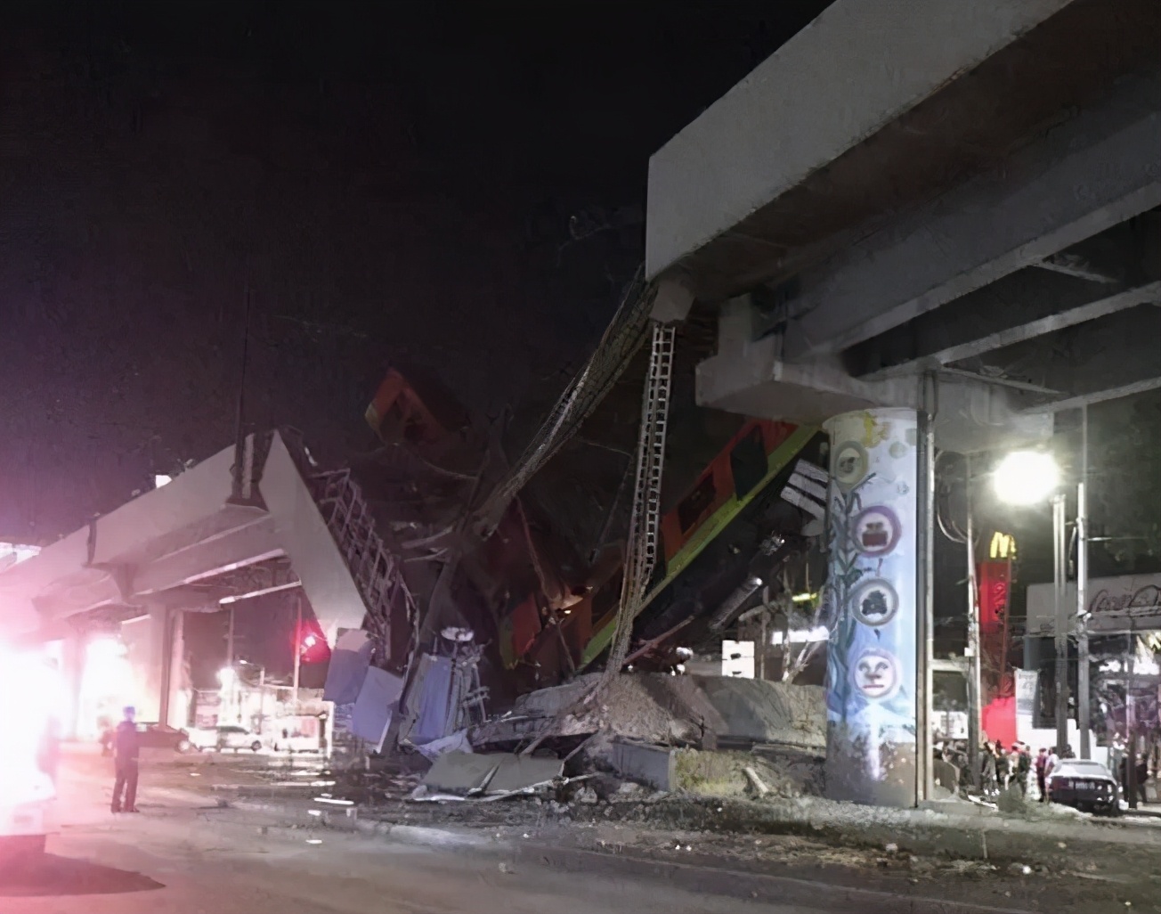 突发!墨西哥一轨道交通设施坍塌,已致13死70伤