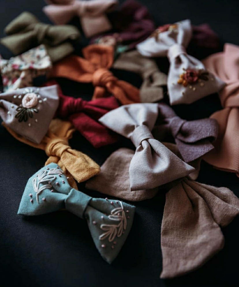 37款蝴蝶结刺绣发饰，好看又特别，给家里的小公主做一个！收藏