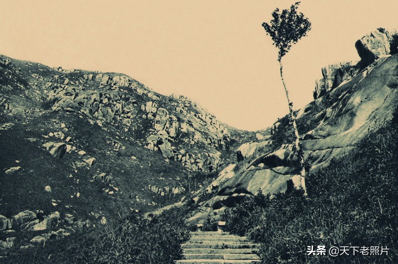 1929年的海天佛国普陀山 主山佛顶山的美丽风光旧影像
